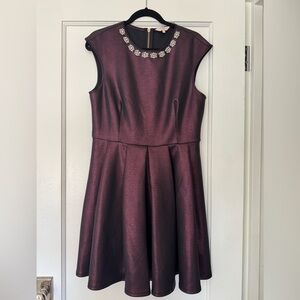 Ted Baker Burgundy Sleeveless Dress